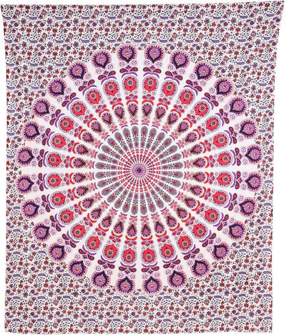 Bless International Handmade Indian hippie Bohemian Psychedelic Peacock Mandala Wall hanging