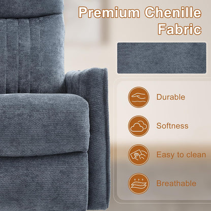 Manual Swivel Rocker Recliner Chair for Adults, Overstuffed Reclining Glider Chair for Nursing with