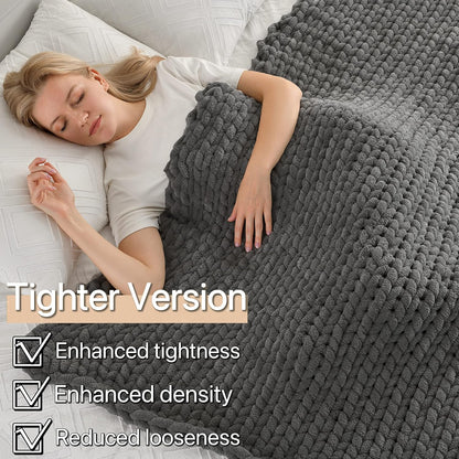 Maetoow Tighter Version Chenille Chunky Knit Blanket Throw （40×50 Inch）, Handmade Warm & Cozy