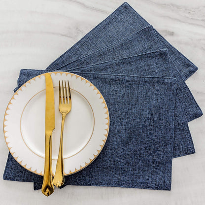 Home Brilliant Set of 4 Placemats Blue Placemats Heat Resistant Dining Table Place Mats Kitchen