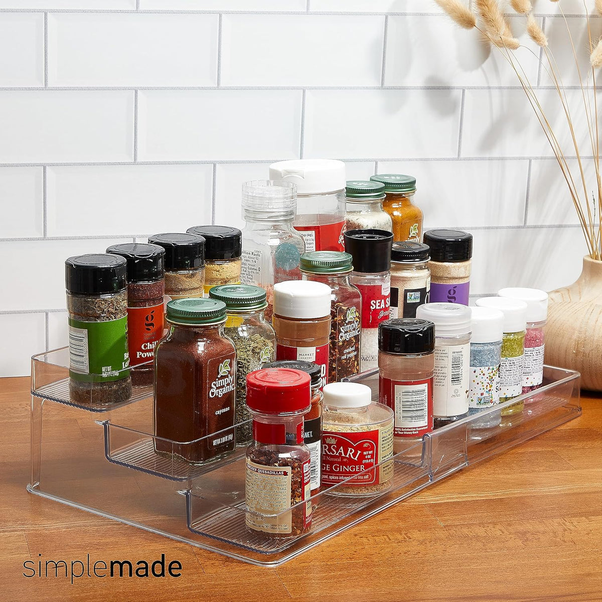 SIMPLEMADE 3-Tier Spice Rack Organizer - Versatile Storage Shelf for Kitchen, Bathroom, Bedroom &