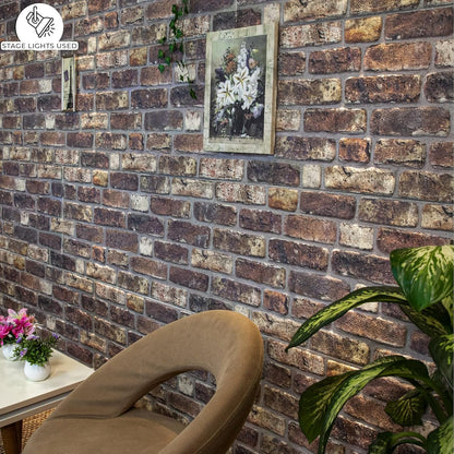 Dundee Deco 3D Wall Panels Faux Brick - Cladding Grey Brown Stone Look Wall Paneling, Styrofoam