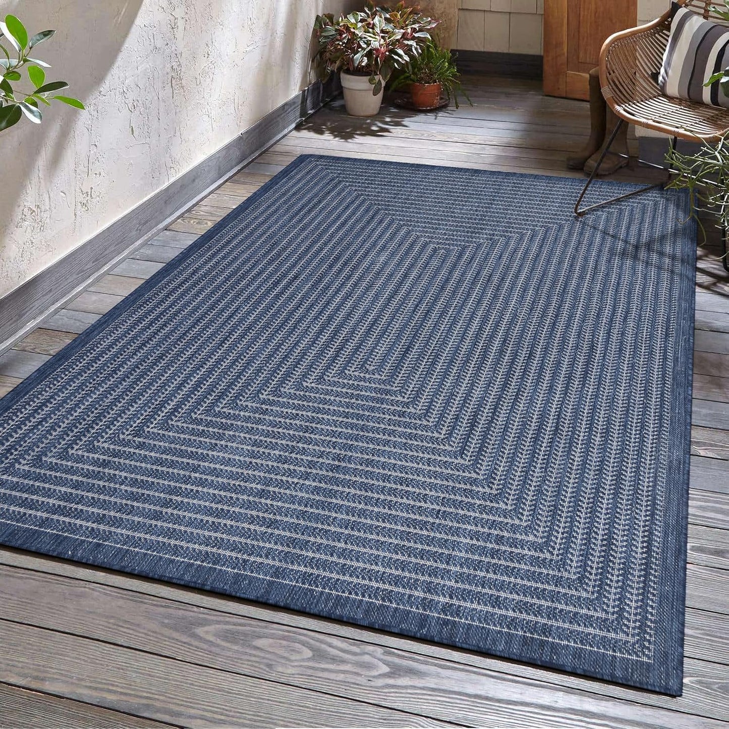 Adiva Rugs Outdoor Indoor Area Rug, Weather Resistant, Easy to Clean, Stain Resistant Floor Mat for