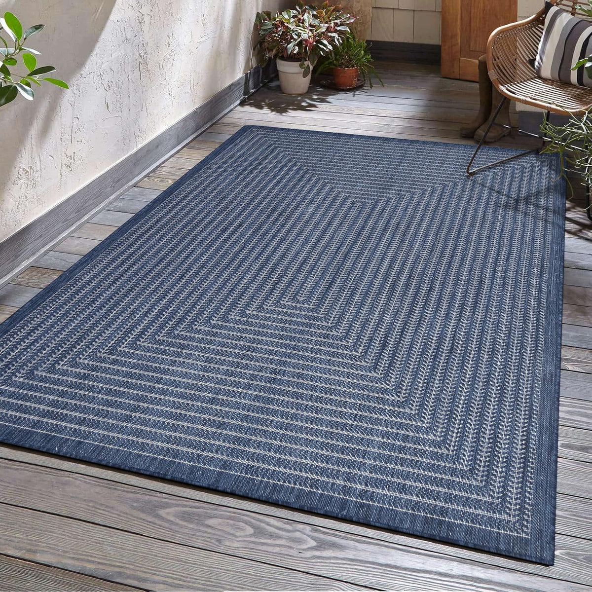 Adiva Rugs Outdoor Indoor Area Rug, Weather Resistant, Easy to Clean, Stain Resistant Floor Mat for