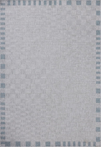 Loloi Amber Lewis Topanga Collection TOP-07 Silver/Blue 7'-10" x 10' Indoor/Outdoor Area Rug