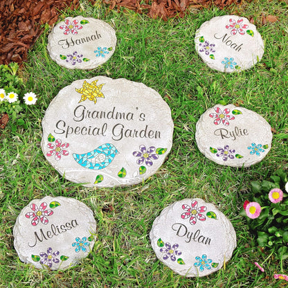 Let's Make Memories Personalized Mosaic Garden Stone - for Grandma, Mom - Large Stone - Personalize