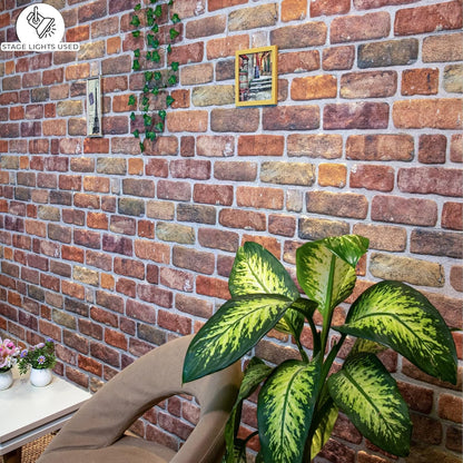 Dundee Deco 3D Wall Panels Faux Brick - Cladding, Brown Beige Stone Look Wall Paneling, Styrofoam