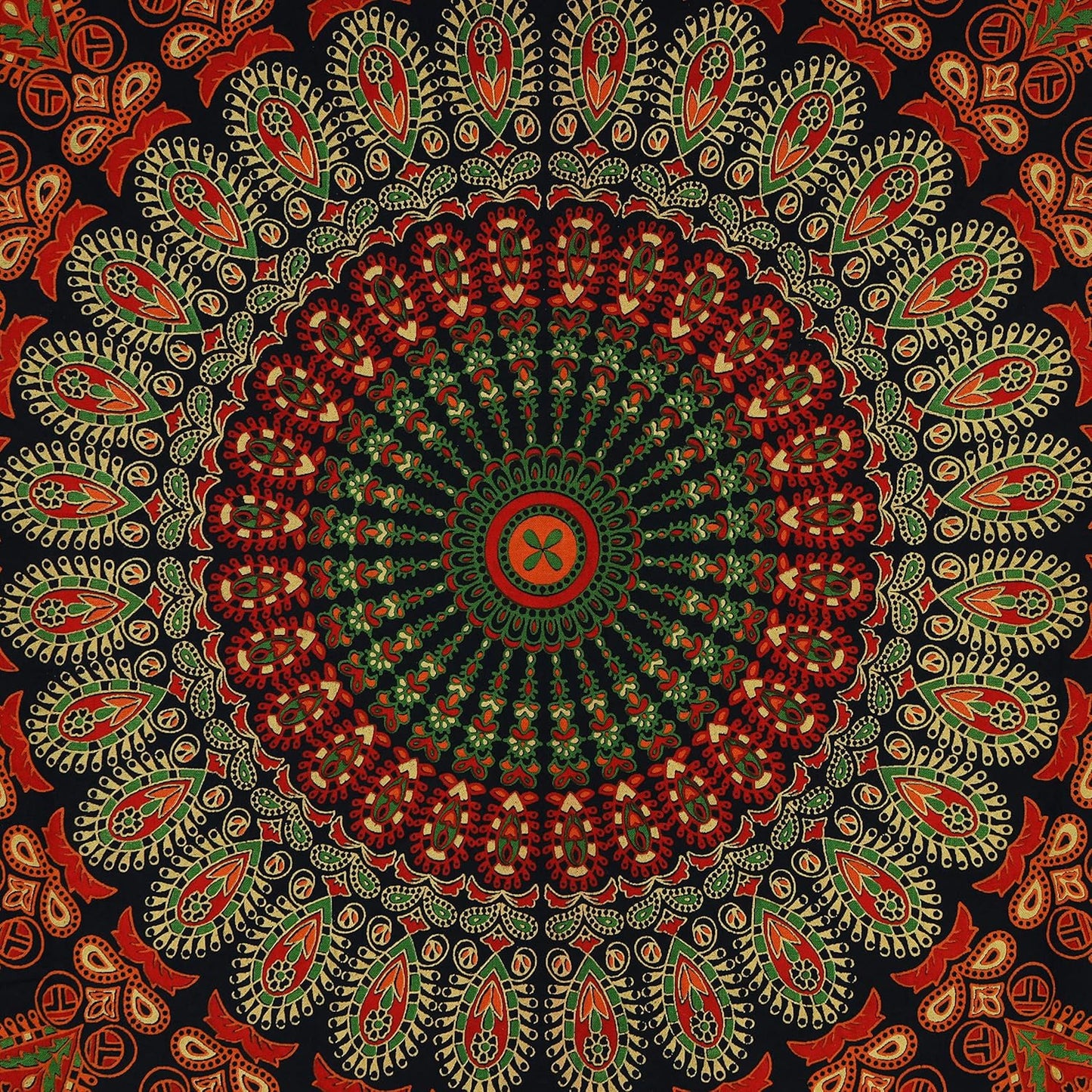 Bless International Handmade Indian hippie Bohemian Psychedelic Peacock Mandala Wall hanging
