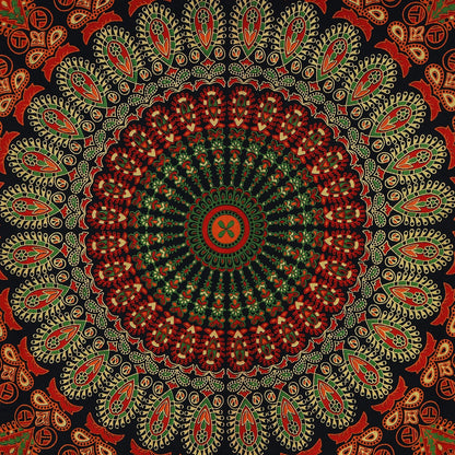 Bless International Handmade Indian hippie Bohemian Psychedelic Peacock Mandala Wall hanging