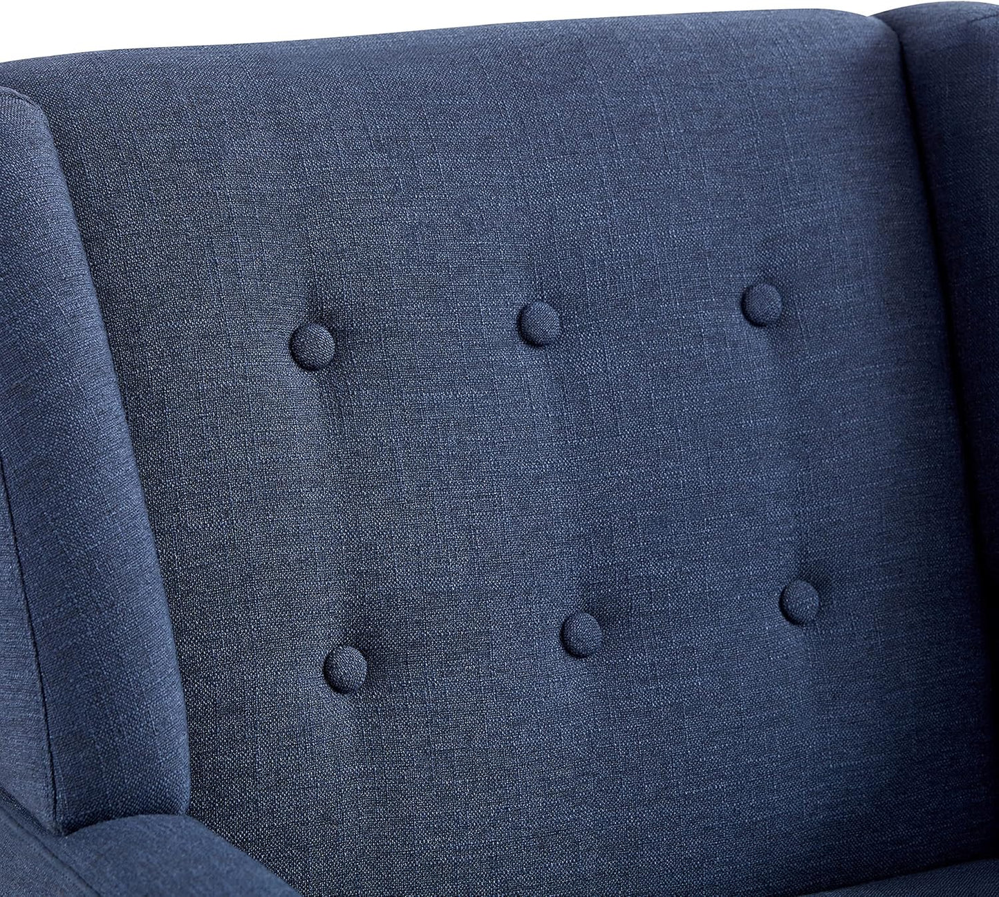 HUIMO Accent Chair Living Room Chair, Upholstered Button Tufted Armchair, Linen Fabric Sofa Chairs