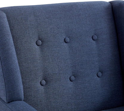 HUIMO Accent Chair Living Room Chair, Upholstered Button Tufted Armchair, Linen Fabric Sofa Chairs