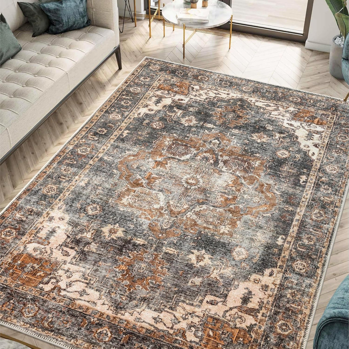 Keen Home Design 10x14 Rug - Machine Washable Area Rug with Non-Slip Backing, Ideal for Living