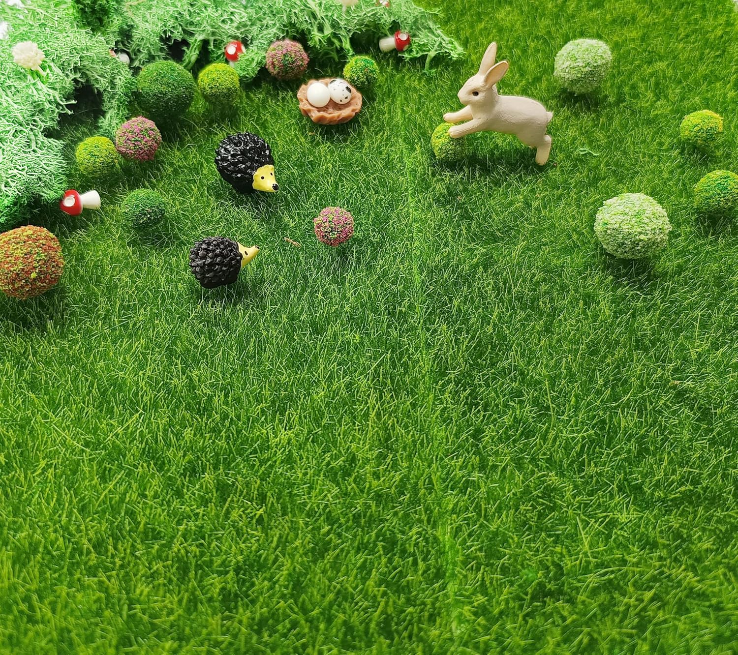 Miniature Garden Accessories, 36Pcs, 6in x 6in Fairy Artificial Grass, Fake Moss, Mini Fairy Garden