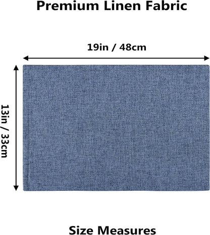 Home Brilliant Set of 4 Placemats Blue Placemats Heat Resistant Dining Table Place Mats Kitchen
