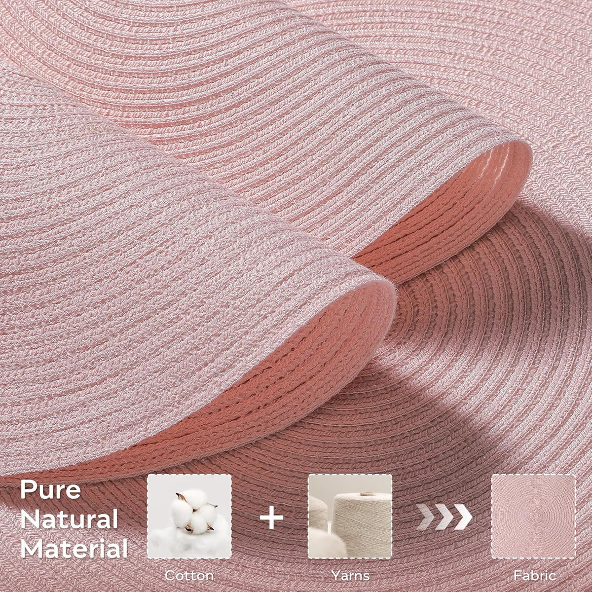 Leetaltree Round Placemats Heat and Slip Resistant Cotton Table Mats, Washable Bohemian Placemats