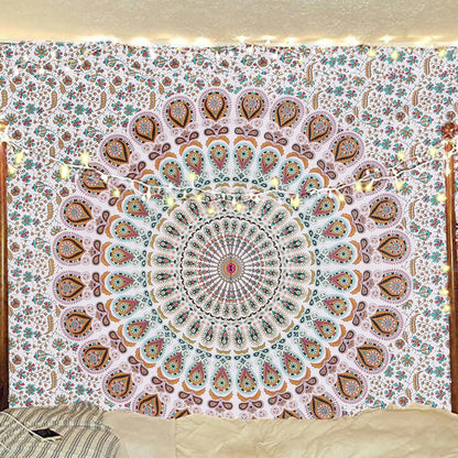 Bless International Handmade Indian hippie Bohemian Psychedelic Peacock Mandala Wall hanging