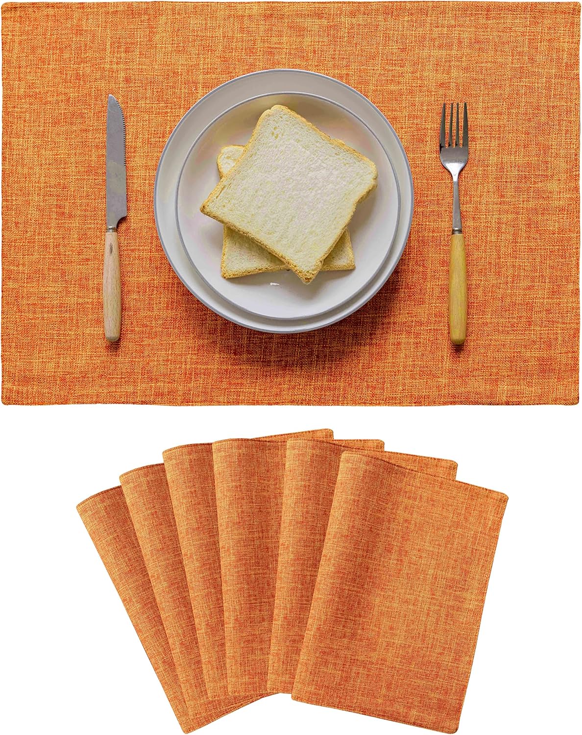 Home Brilliant Cloth Placemats Set of 6 Heat Resistant Dining Table Place Mats for Kitchen Table
