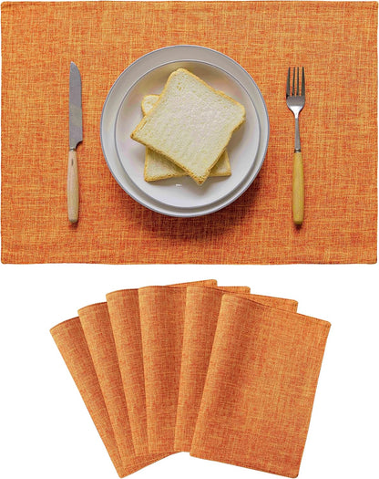 Home Brilliant Cloth Placemats Set of 6 Heat Resistant Dining Table Place Mats for Kitchen Table