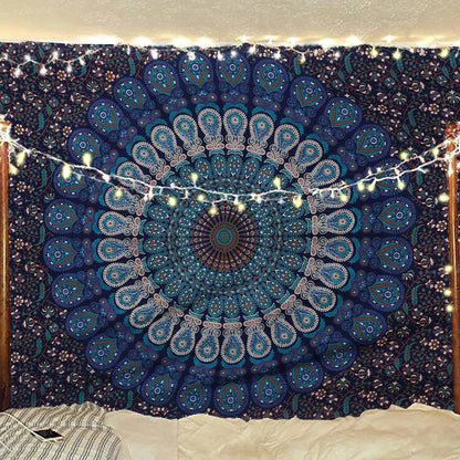 Bless International Handmade Indian hippie Bohemian Psychedelic Peacock Mandala Wall hanging