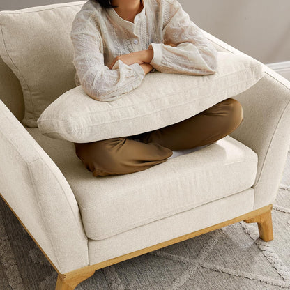 Large-Sized Accent Chair, Thick Cushion Bedroom Reading Chair, Comfortable Living Room Single Sofa，