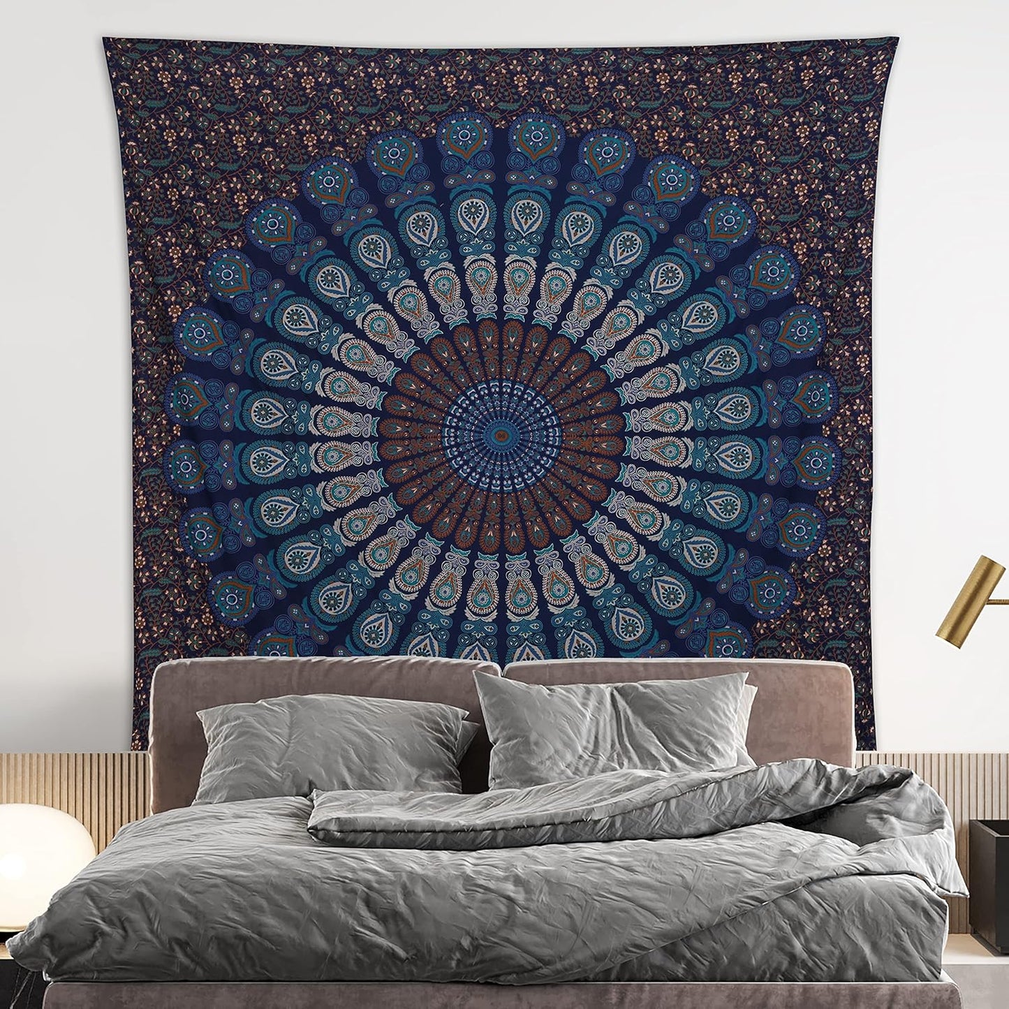 Bless International Handmade Indian hippie Bohemian Psychedelic Peacock Mandala Wall hanging