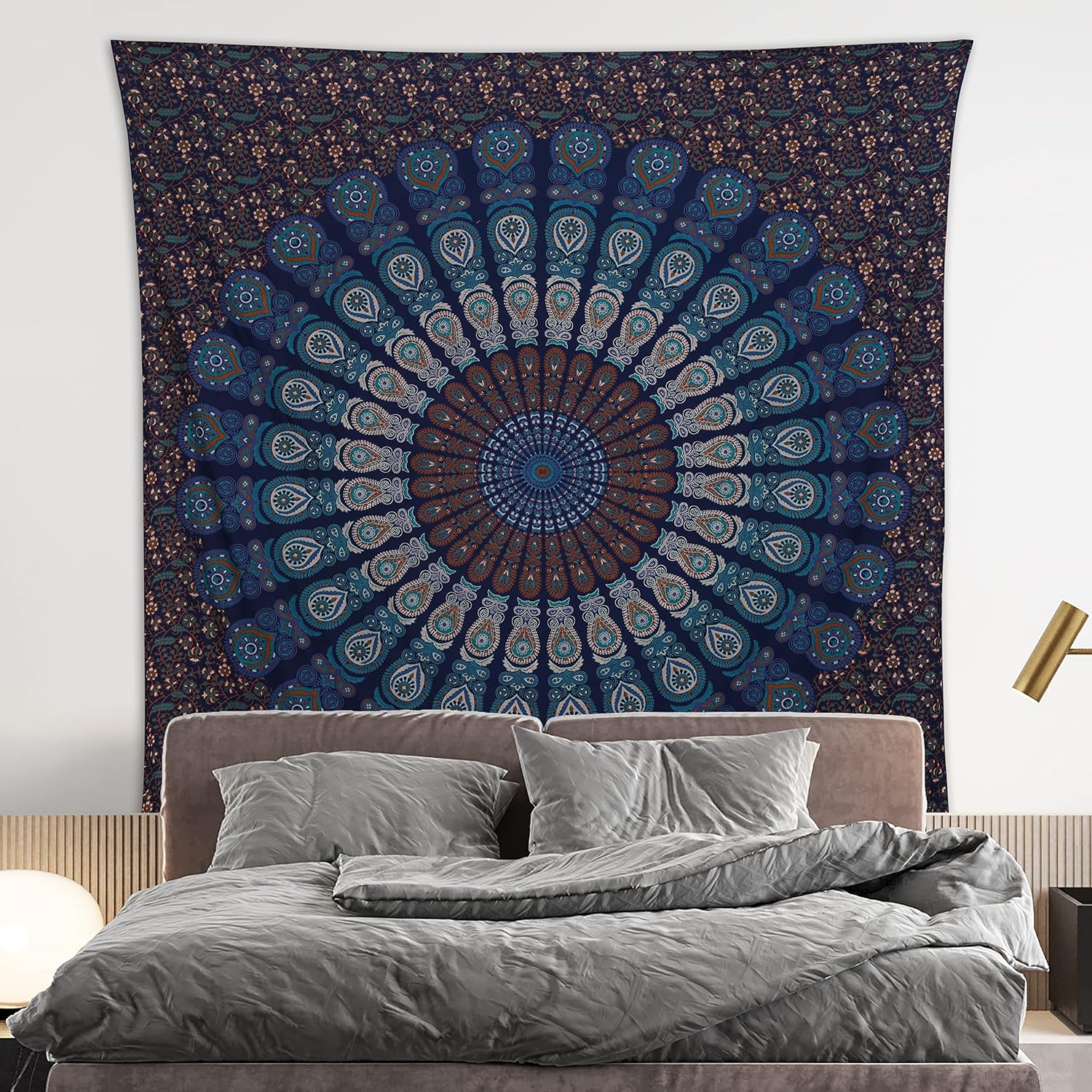 Bless International Handmade Indian hippie Bohemian Psychedelic Peacock Mandala Wall hanging
