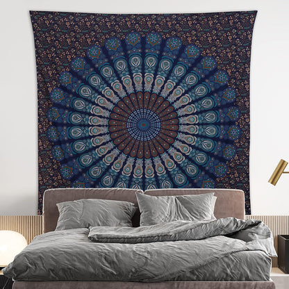 Bless International Handmade Indian hippie Bohemian Psychedelic Peacock Mandala Wall hanging