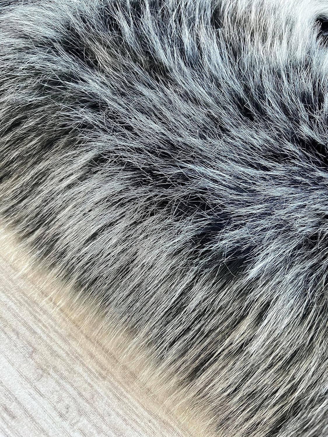 LAMBZY Faux Sheepskin Super Soft Hypoallergenic Free Shape Silky Shag Rug, Luxury Shaggy Plush