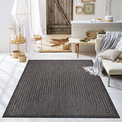 Adiva Rugs Outdoor Indoor Area Rug, Weather Resistant, Easy to Clean, Stain Resistant Floor Mat for