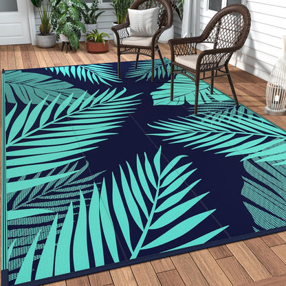 GENIMO Outdoor Rug 5' x 8' Waterproof for Patios Clearance, Reversible Outdoor Plastic Straw