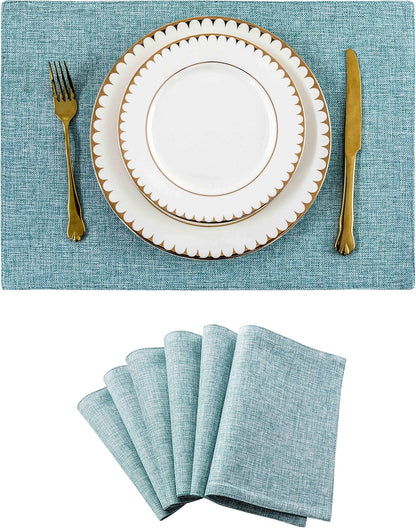 Home Brilliant Placemats Set of 6 Heat Resistant Dining Table Place Mats for Kitchen Table Party