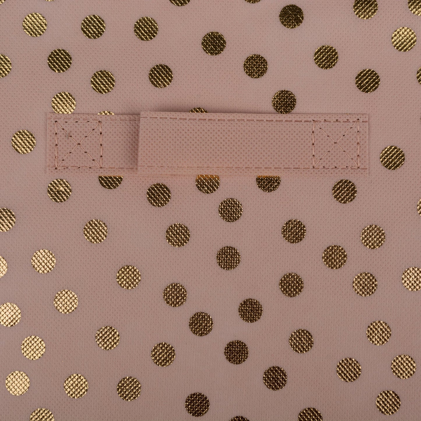 DII Woven Polyester Storage Bin, Polka Dot, Pink & Gold, Small Set of 2