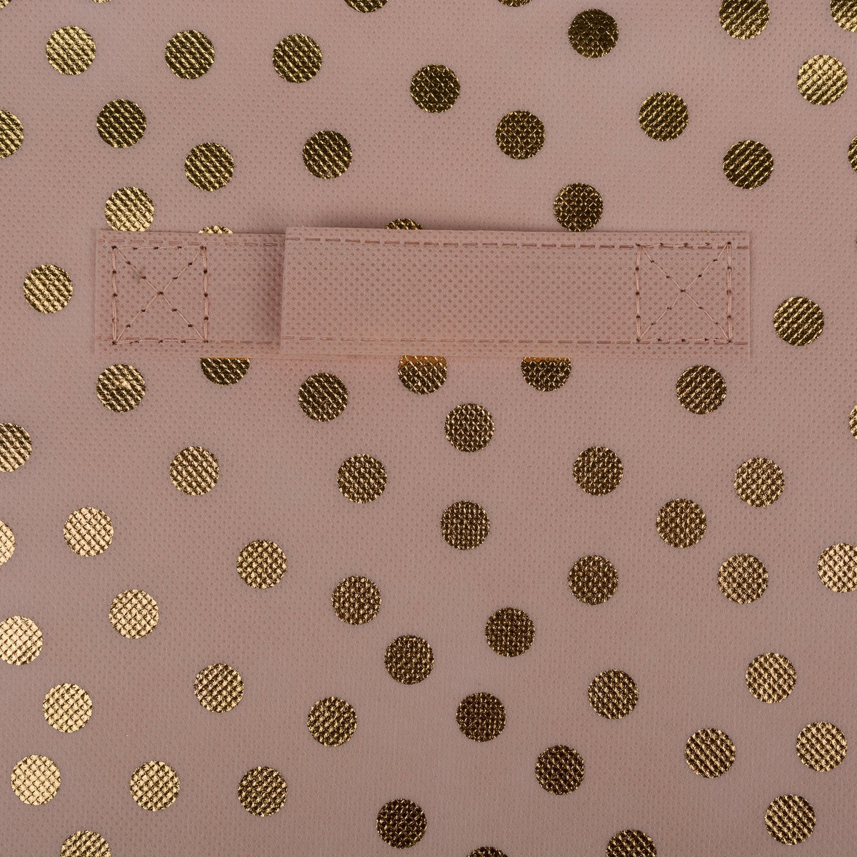 DII Woven Polyester Storage Bin, Polka Dot, Pink & Gold, Small Set of 2