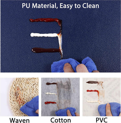 Faux Leather Placemats, PU Table Mats, Set of 4, Waterproof, Stain Resistant, Heat Resistant