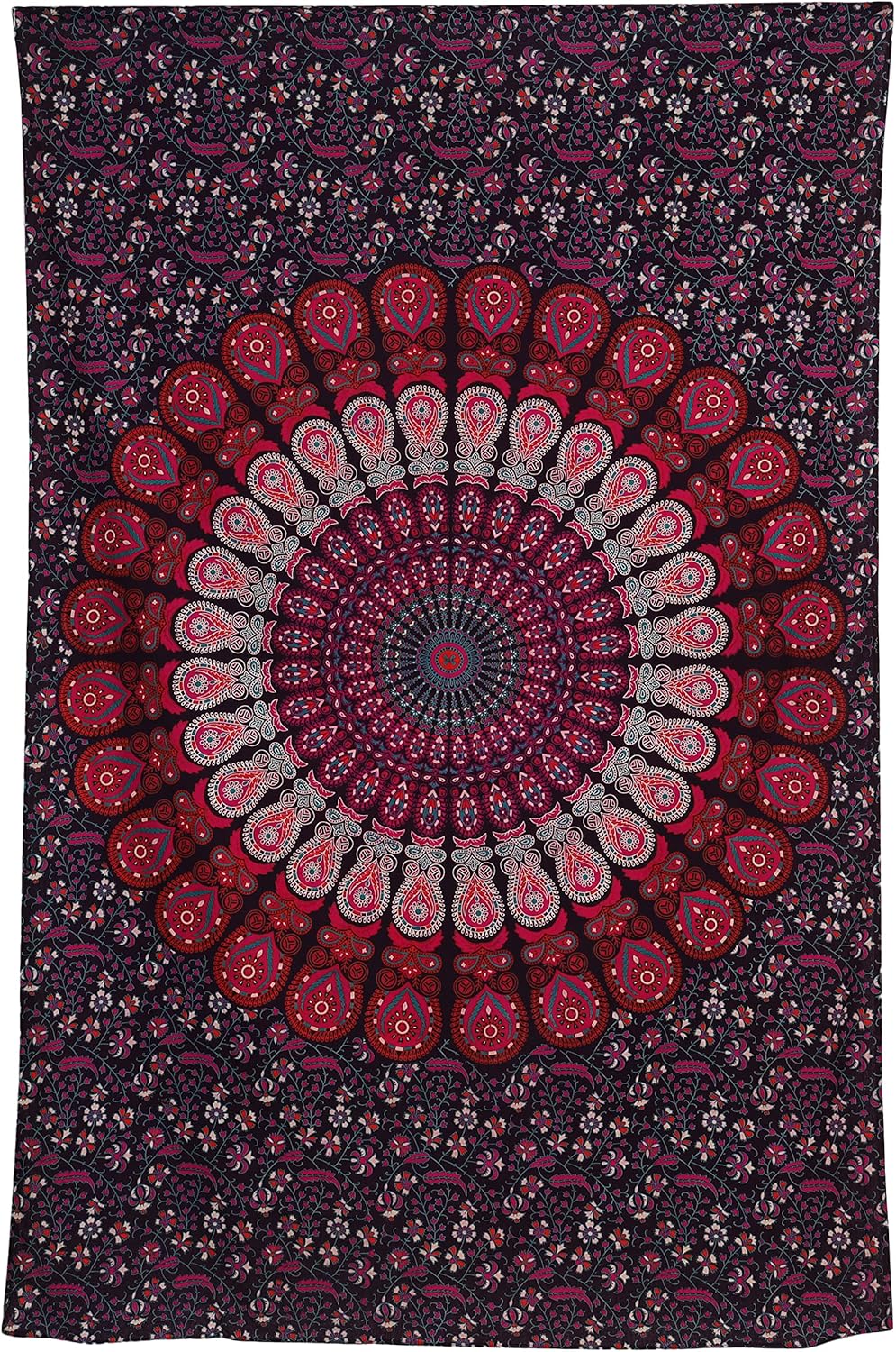 Bless International Handmade Indian hippie Bohemian Psychedelic Peacock Mandala Wall hanging