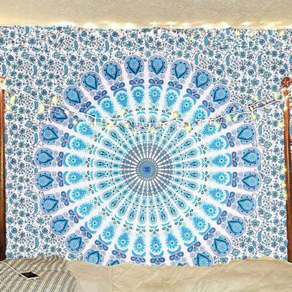 Bless International Handmade Indian hippie Bohemian Psychedelic Peacock Mandala Wall hanging