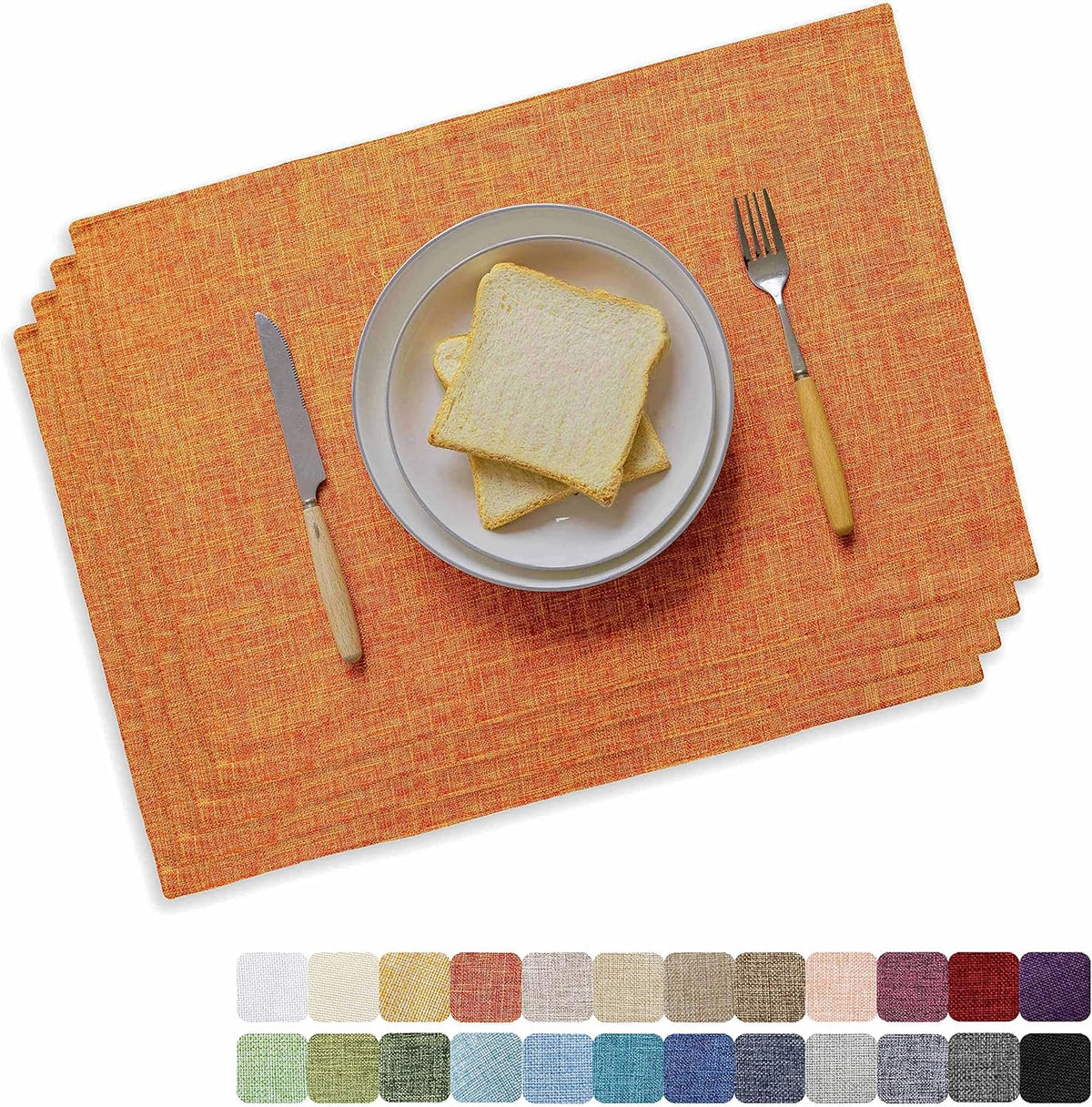 Home Brilliant Cloth Placemats Set of 4 Heat Resistant Fall Dining Table Place Mats for Kitchen