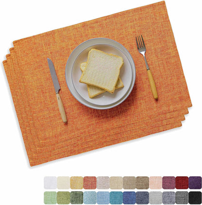 Home Brilliant Cloth Placemats Set of 4 Heat Resistant Fall Dining Table Place Mats for Kitchen