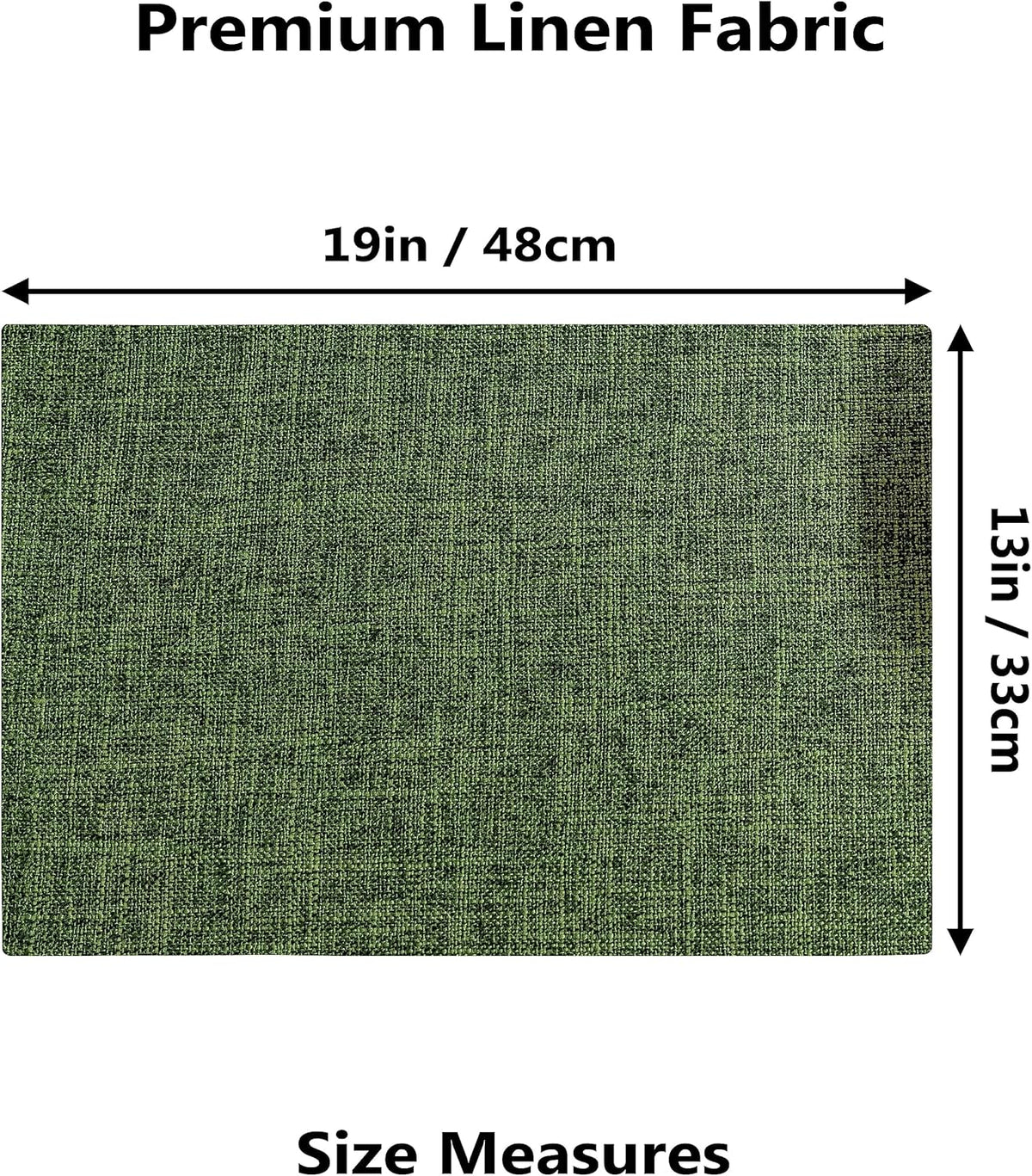 Demetex Cloth Placemats Green Set of 4 Vintage Textured Linen Place Mats Heat Resistant Plate