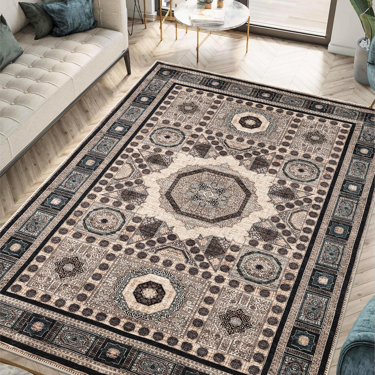 Keen Home Design 3x5 Rug - Machine Washable Entry Rug with Non-Slip Backing, Ideal for Enteryway