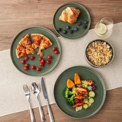 AmorArc Ceramic Dinnerware Sets, Handmade Reactive Glaze Stoneware Plates and Bowls Sets,Highly