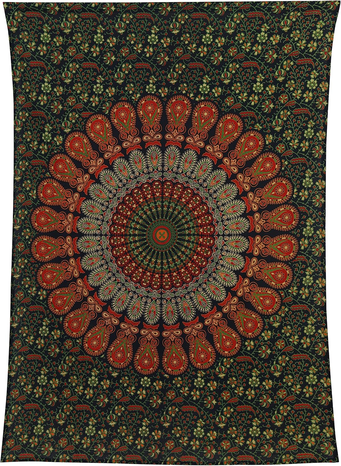 Bless International Handmade Indian hippie Bohemian Psychedelic Peacock Mandala Wall hanging