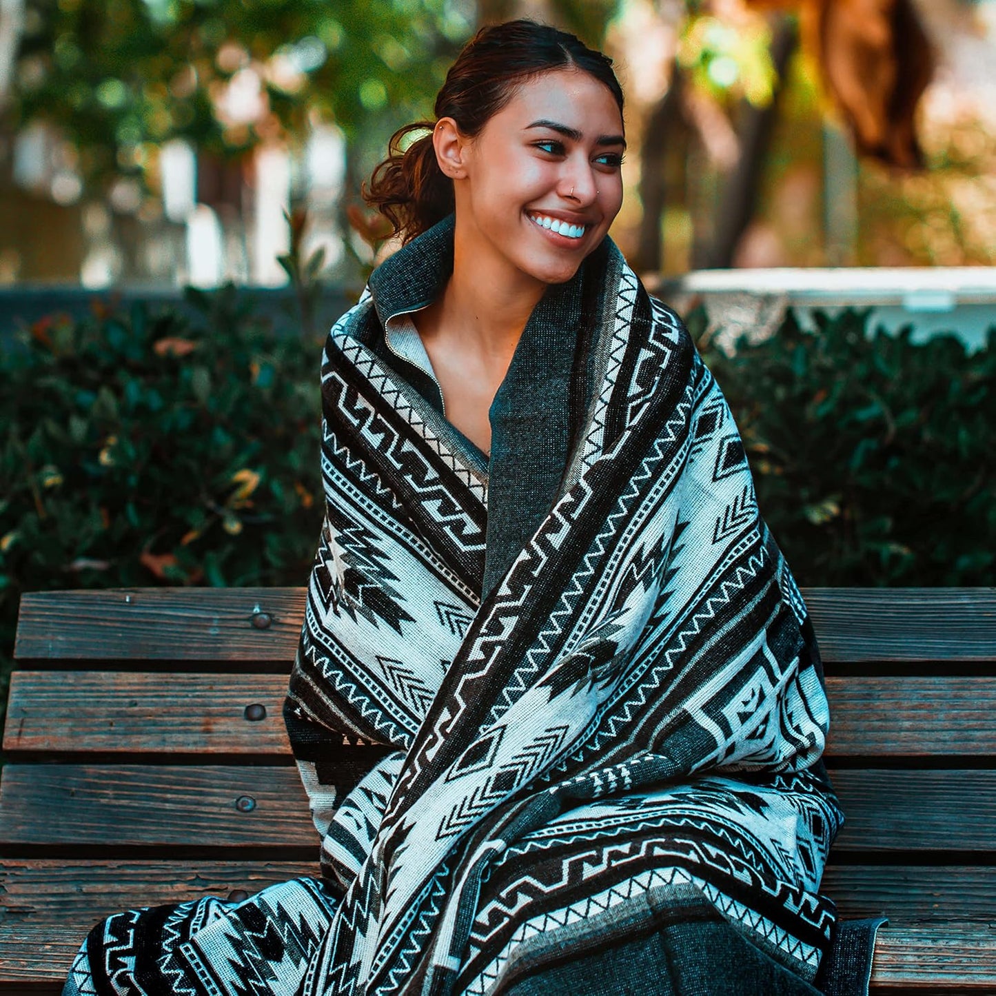 Inca Aztec Throw, Queen, King Blanket | Southwest Indian Navajo Boho Style | Native Cover for
