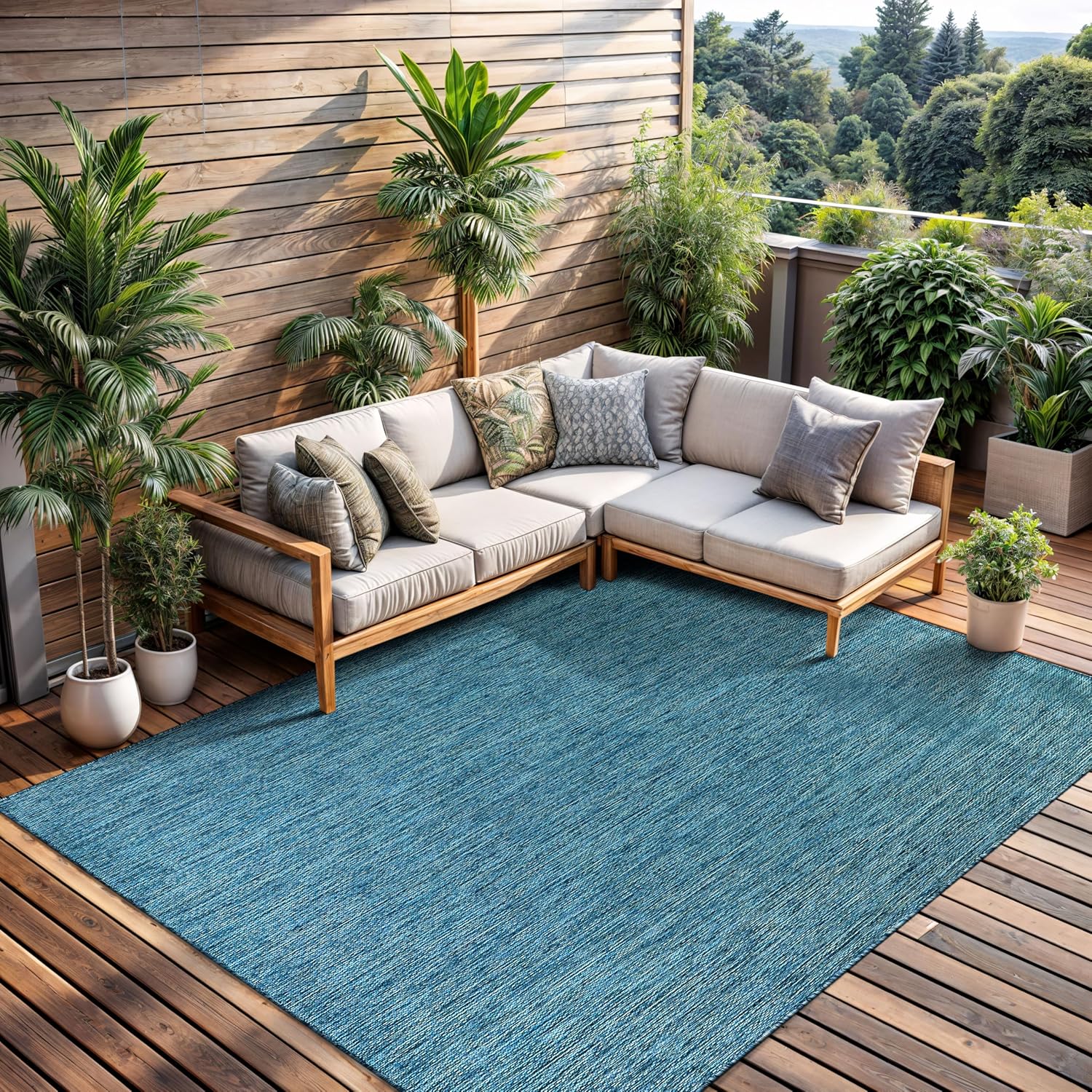 CAMILSON Outdoor Rug 9x12 Modern Area Rugs for Large Indoor and Outdoor Patios and Porches