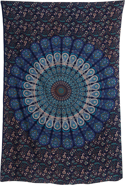 Bless International Handmade Indian hippie Bohemian Psychedelic Peacock Mandala Wall hanging