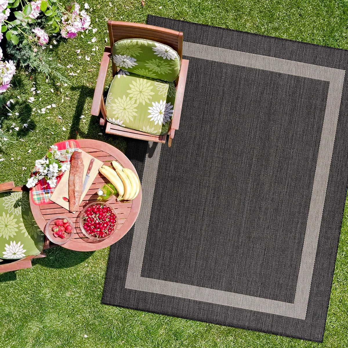 CAMILSON Outdoor Rug 9x12, Large Modern Outside Rugs for Patios Porches Waterproof Durable Washable