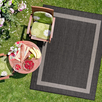 CAMILSON Outdoor Rug 9x12, Large Modern Outside Rugs for Patios Porches Waterproof Durable Washable
