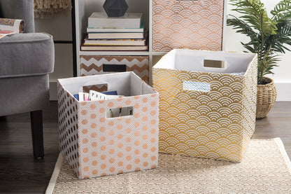 DII Collapsible Polyester Storage Cube, Honeycomb, Copper, Small
