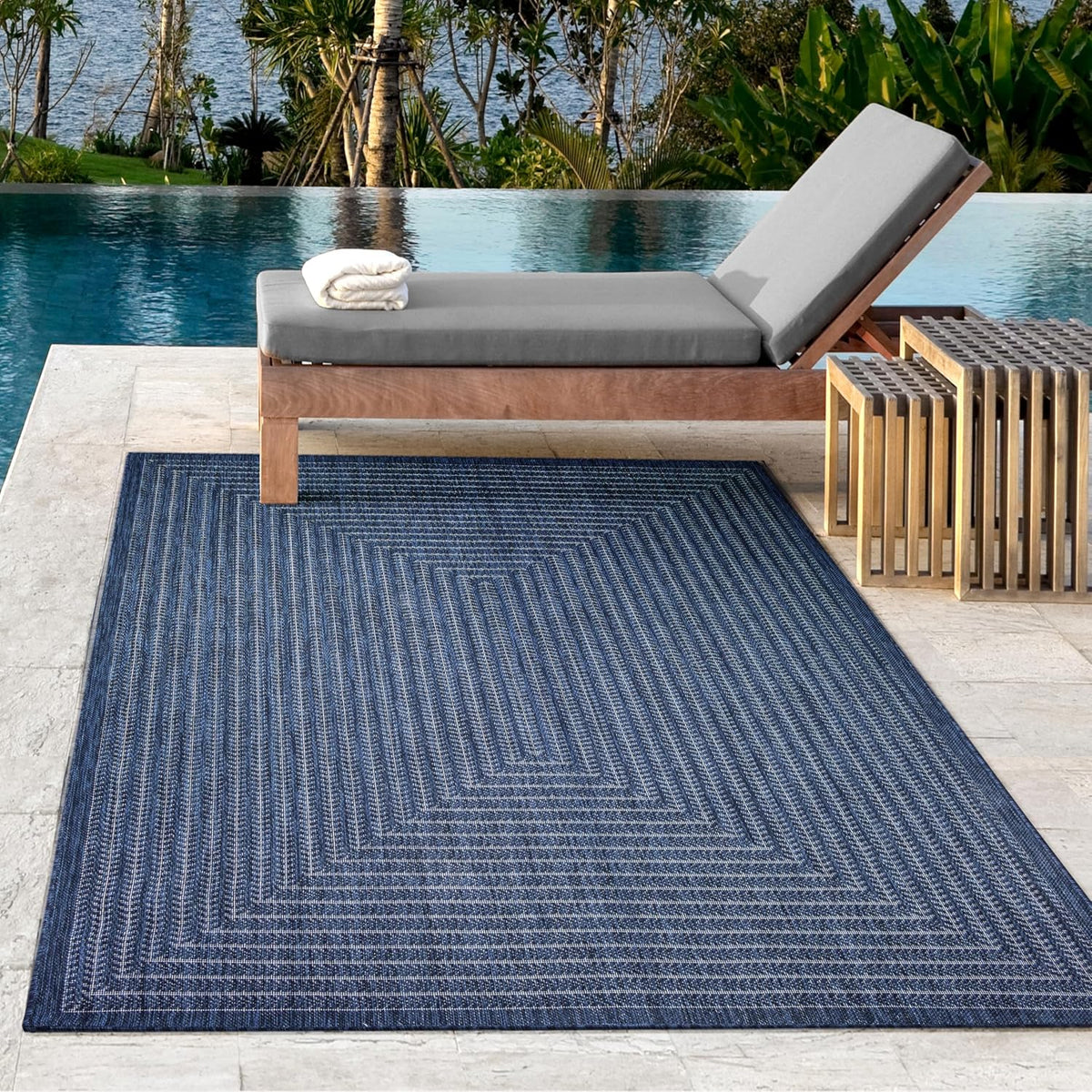 Adiva Rugs Outdoor Indoor Area Rug, Weather Resistant, Easy to Clean, Stain Resistant Floor Mat for