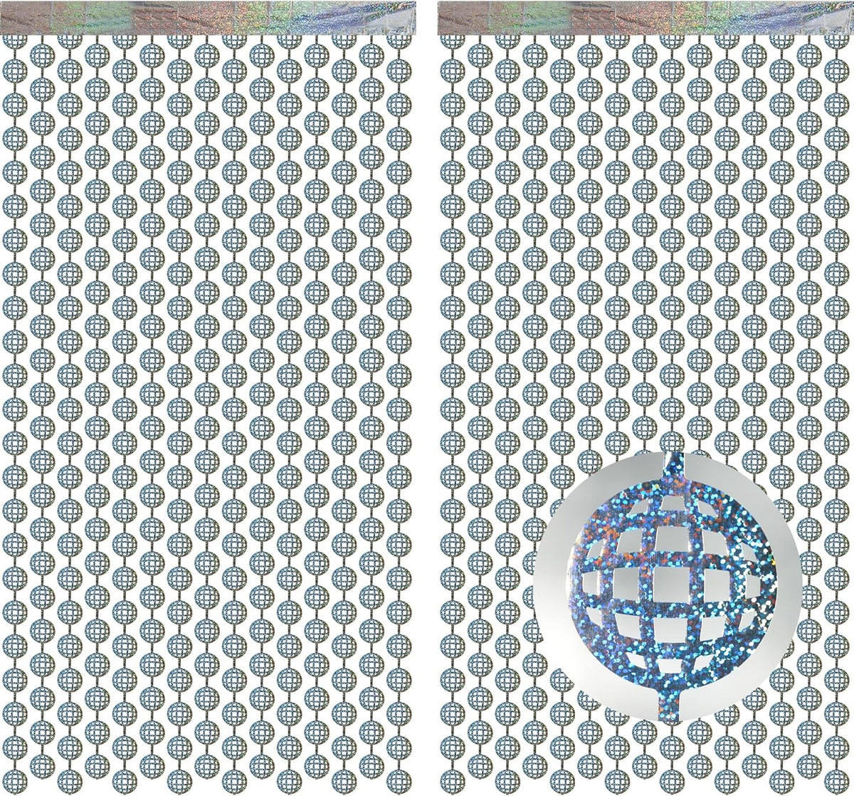Discos Dancing Ball Shaped Party Backdrop - GREATRIL Prom Fringe Curtain Backdrop with Sparking